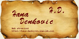 Hana Denković vizit kartica